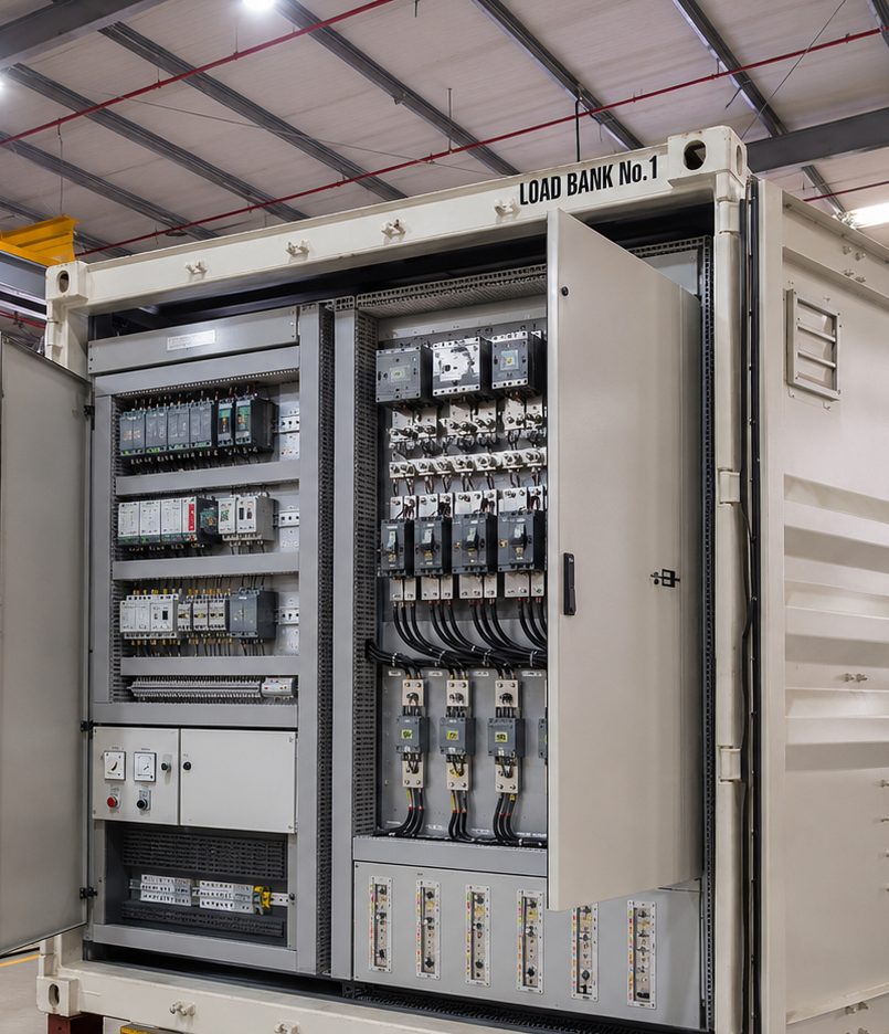 AC resistive load bank control panel