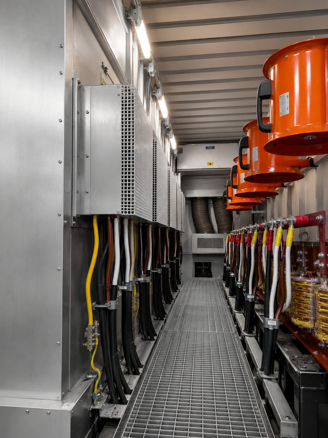 Inside an Ashford 2 MW resistive + reactive load bank